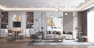 现代简约高级感新中式复古风客厅