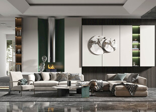 现代简约高级感新中式复古风客厅