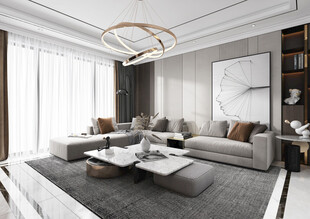 现代简约高级感新中式复古风客厅