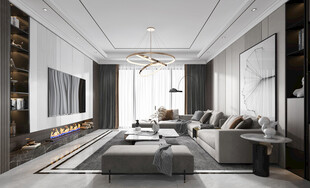 现代简约高级感新中式复古风客厅