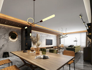 现代简约高级感新中式复古风客厅