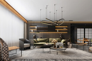 现代简约高级感新中式复古风客厅