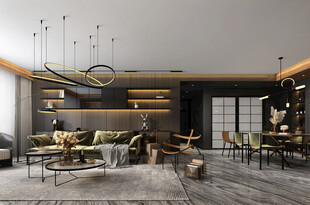 现代简约高级感新中式复古风客厅