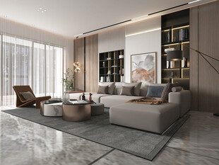 现代简约高级感新中式复古风客厅