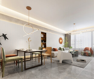 现代简约高级感新中式复古风客厅