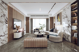 现代简约高级感新中式复古风客厅