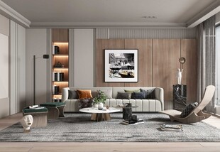 现代简约高级感新中式复古风客厅