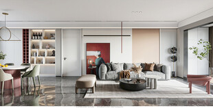 现代简约高级感新中式复古风客厅