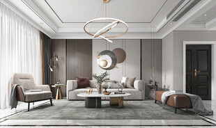 现代简约高级感新中式复古风客厅