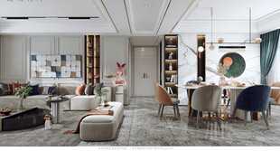 现代简约高级感新中式复古风客厅