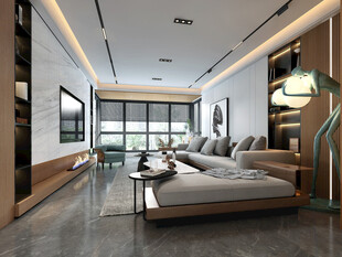 现代简约高级感新中式复古风客厅