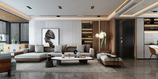 现代简约高级感新中式复古风客厅