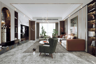 现代简约高级感新中式复古风客厅