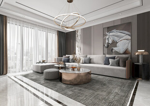 现代简约高级感新中式复古风客厅