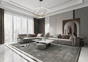 现代简约高级感新中式复古风客厅