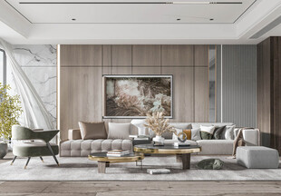现代简约高级感新中式复古风客厅