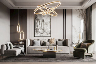 现代简约高级感新中式复古风客厅