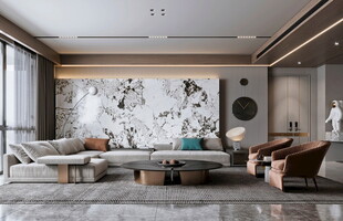 现代简约高级感新中式复古风客厅