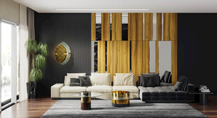 现代简约高级感新中式复古风客厅