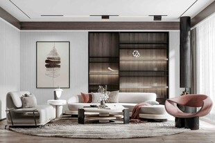 现代简约高级感新中式复古风客厅