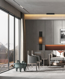 现代简约高级感新中式复古风客厅