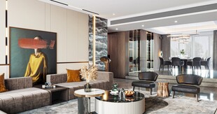 现代简约高级感新中式复古风客厅