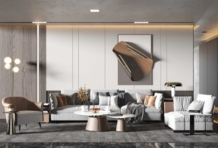 现代简约高级感新中式复古风客厅