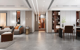 现代简约高级感新中式复古风客厅