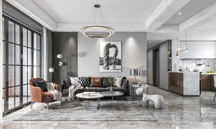 现代简约高级感新中式复古风客厅