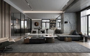 现代简约高级感新中式复古风客厅