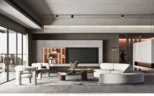 现代简约高级感新中式复古风客厅