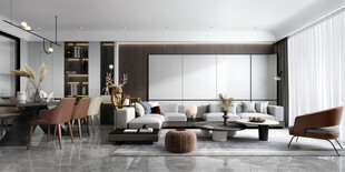 现代简约高级感新中式复古风客厅