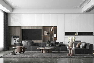 现代简约高级感新中式复古风客厅