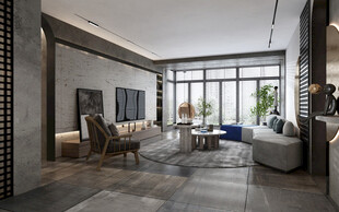 现代简约高级感新中式复古风客厅