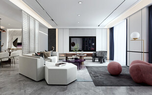 现代简约高级感新中式复古风客厅