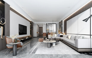 现代简约高级感新中式复古风客厅