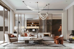 现代简约高级感新中式复古风客厅