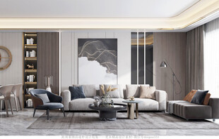 现代简约高级感新中式复古风客厅