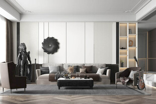 现代简约高级感新中式复古风客厅