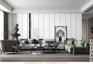 现代简约高级感新中式复古风客厅