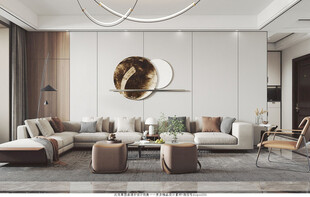 现代简约高级感新中式复古风客厅