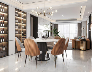 现代简约高级感新中式复古风客厅