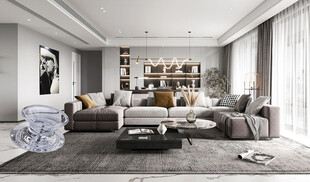 现代简约高级感新中式复古风客厅