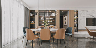 现代简约高级感新中式复古风客厅