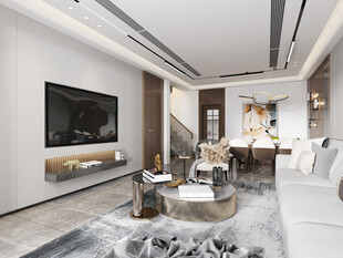 现代简约高级感新中式复古风客厅