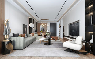 现代简约高级感新中式复古风客厅