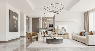 现代简约高级感新中式复古风客厅