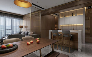 现代简约高级感新中式复古风客厅