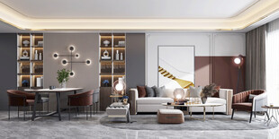 现代简约高级感新中式复古风客厅