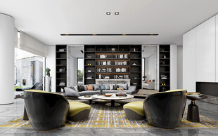 现代简约高级感新中式复古风客厅